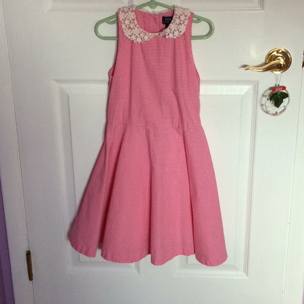 Pink/White check sleeveless dress